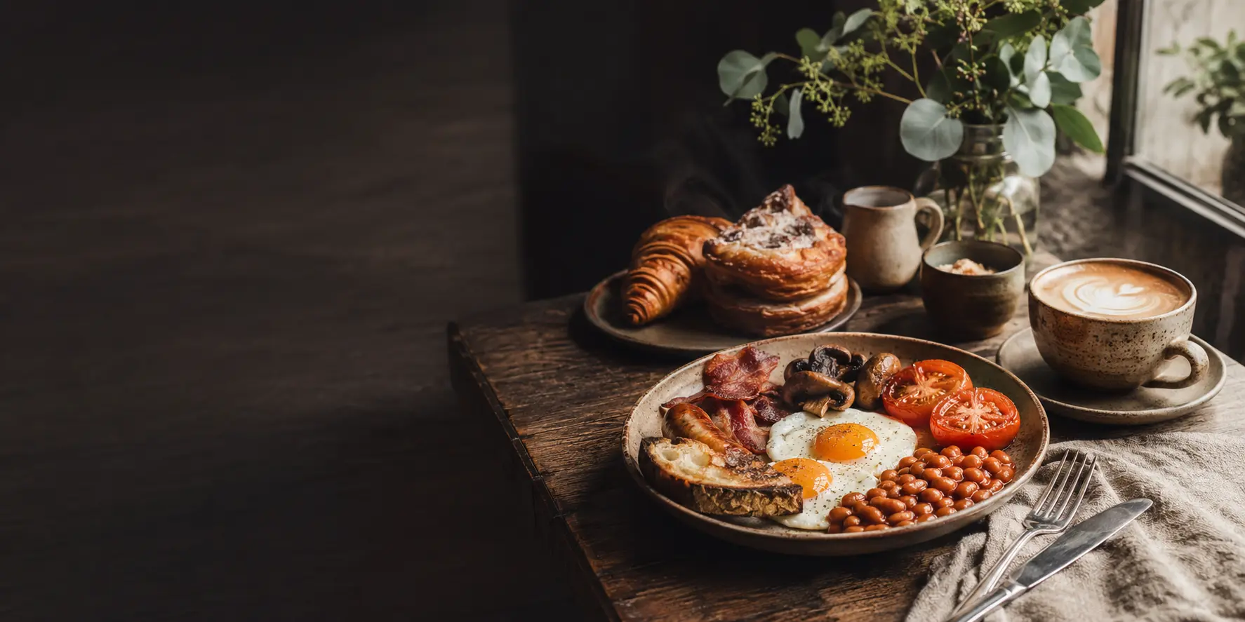 A generous Ju Ju’s Cafe brunch with artisan coffee and freshly baked pastries